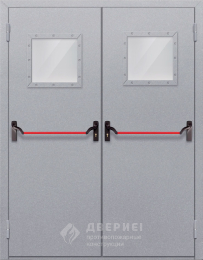 Остекленная дымогазонепроницаемая двухстворчатая дверь EIS 30 минут - фото
