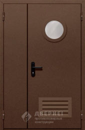 Противопожарная дверь «Полуторная с вентиляцией и стеклом №48»