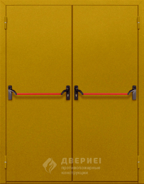 Эвакуационная двупольная глухая дверь с антипаникой №15 - фото